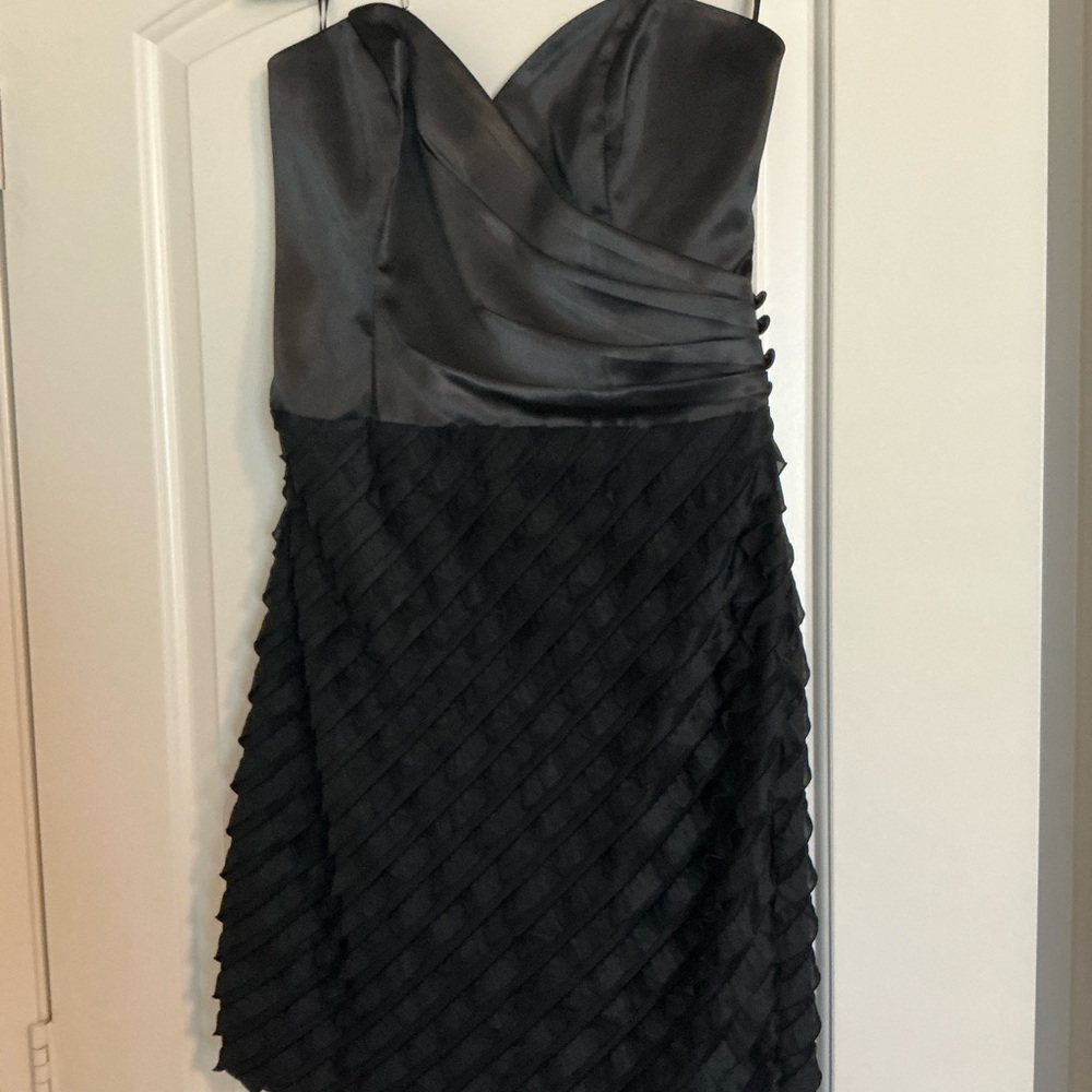 Chic Strapless Black and Gray Dress